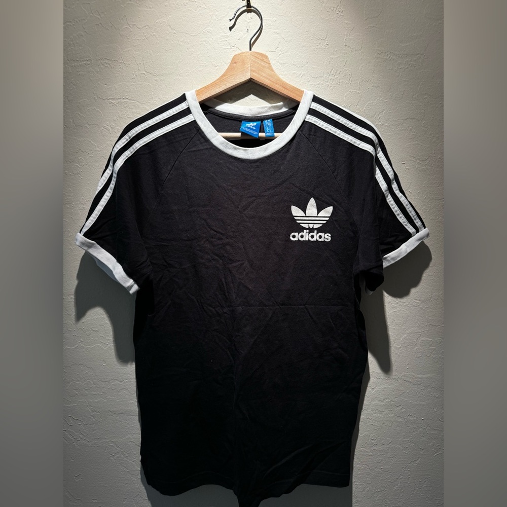 COPY - Adidas Black&White striped shirt - Mens M